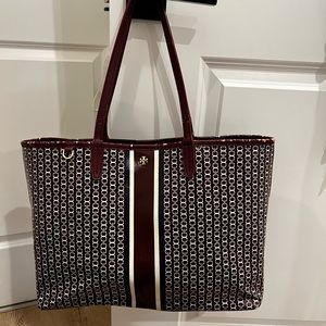 Tory burch gemini tote bag burgundy